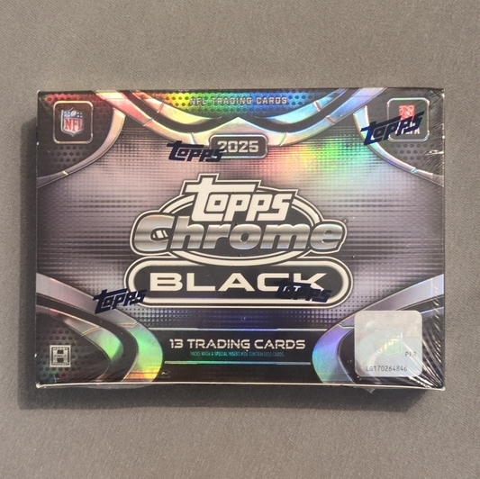 2025 Topps Chrome Black Football NFL Factory Sealed Hobby Box
