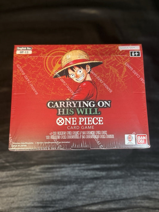 ONE PIECE OP13 Booster Box Display Carrying On His Will English